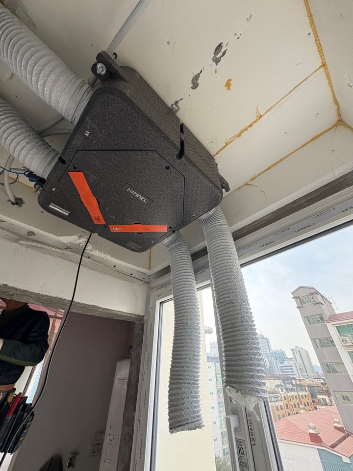 전열교환기 시공 - 힘펠 전열교환기 설치