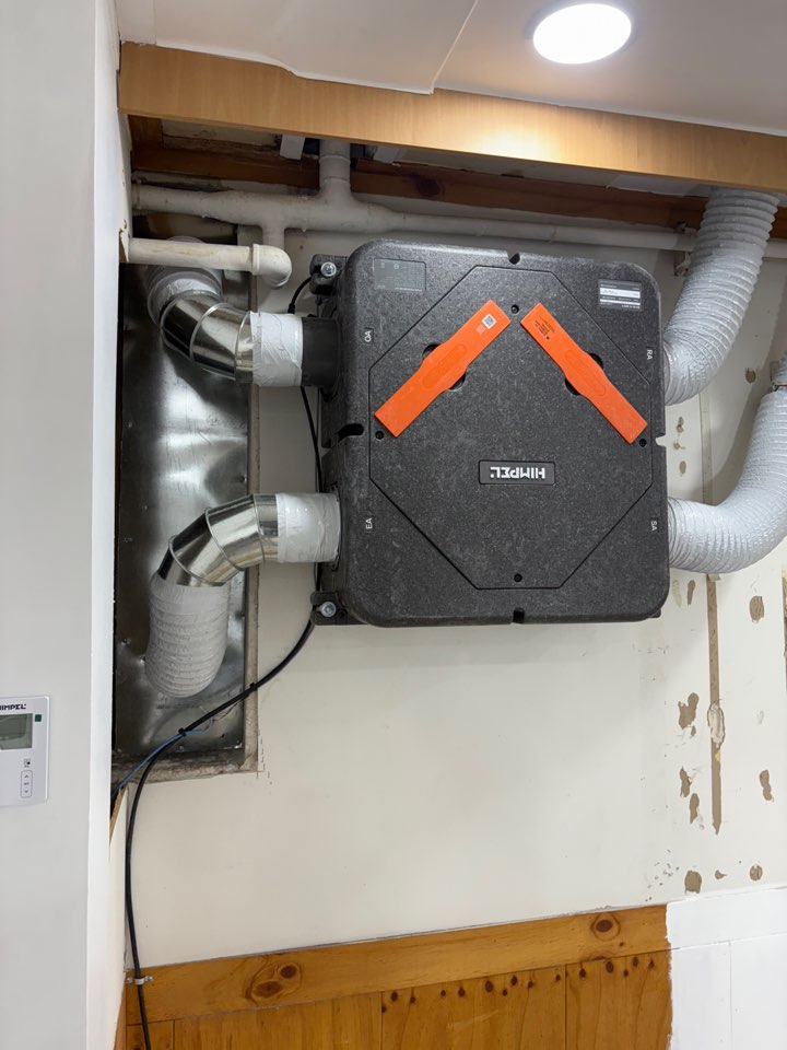 전열교환기 시공 세부 사진